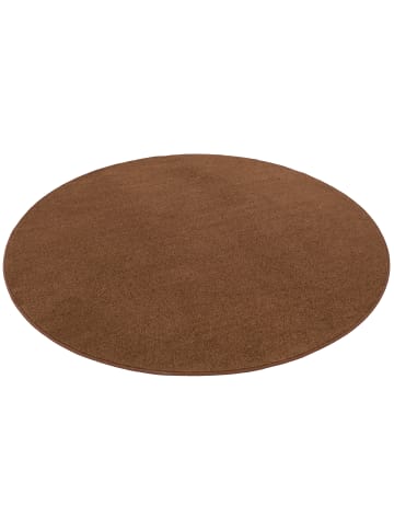 Snapstyle Velours-Teppich Joy Rund in braun