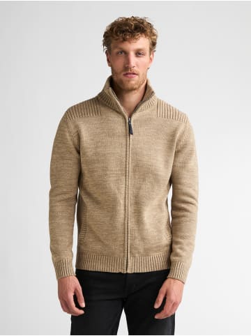 Petrol Industries Melierte Strickjacke aus Baumwolle mit Reißverschluss millford in Braun