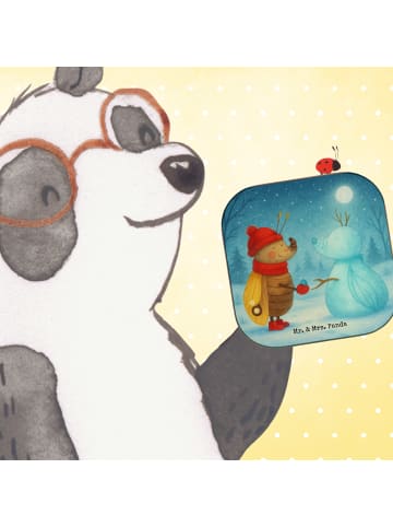 Mr. & Mrs. Panda Holzuntersetzer Nachtfalter Schneemann Design o... in Weiß