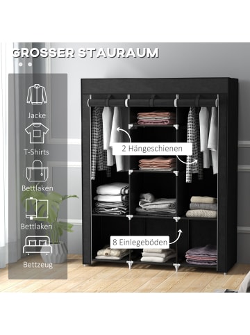 HOMCOM Stoffschrank-125L x 43B x 162,5H cm-Schwarz
