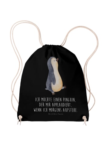 Mr. & Mrs. Panda Tasche Pinguin mHerzieren mit Spruch in Schwarz