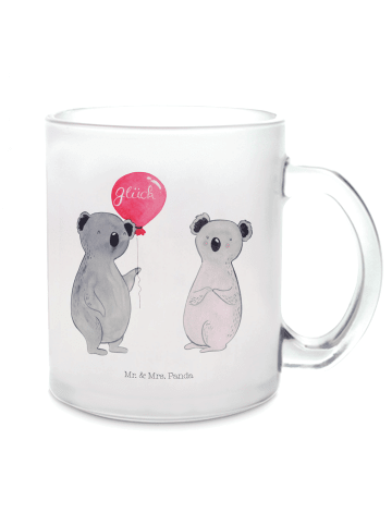 Mr. & Mrs. Panda Glas Tasse Koala Luftballon ohne Spruch in Transparent
