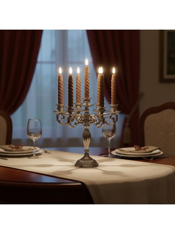 relaxdays 6 x LED Stabkerzen in Coffee