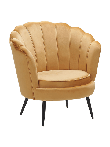 Beliani Sessel LOVIKKA in Gelb/Schwarz - (W) 79 x (H) 85 x (L) 77 cm