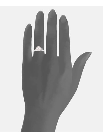 Diamant L'éternel Ring aus 375 Weißgold mit 0.01 Karat Diamant mit Perle