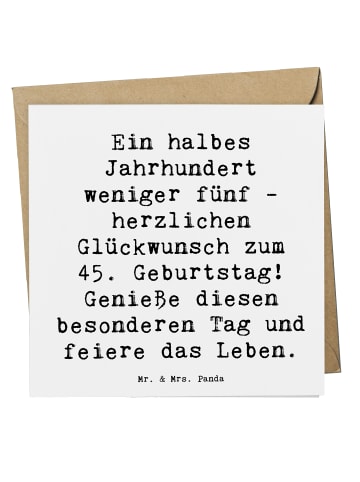 Mr. & Mrs. Panda Einladungskarte Spruch 45. Geburtstag Feier mit... in Weiß