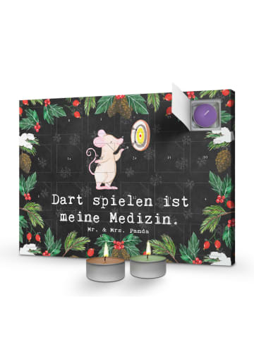 Adventskalender Maus Dart spielen mit Spruch in Kreidetafel