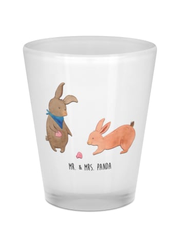 Mr. & Mrs. Panda Schnapsglas Hasen Muschel ohne Spruch in Transparent
