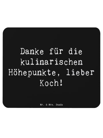 Mr. & Mrs. Panda Mouse Pad Spruch Koch Dankeschön mit Spruch in Schwarz