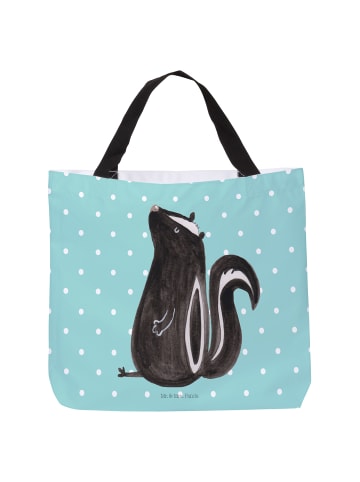 Mr. & Mrs. Panda Damen Schultertasche Stinktier Sitzen ohne Spruch in Türkis Pastell