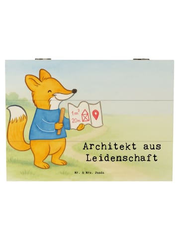 Mr. & Mrs. Panda Holzkiste Architekt Leidenschaft Design mit Spruch in Weiß