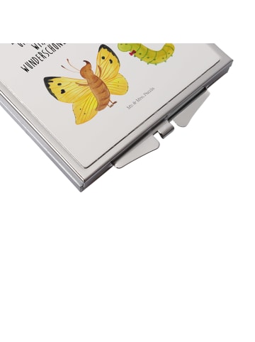 Mr. & Mrs. Panda Kleiner Spiegel Raupe Schmetterling mit Spruch in Weiß