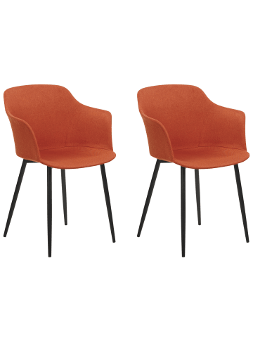Beliani 2er-Set Esszimmerstuhl ELIM in Orange/Schwarz