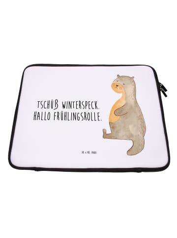 Mr. & Mrs. Panda Notebook Tasche Otter Bauch mit Spruch in Weiß