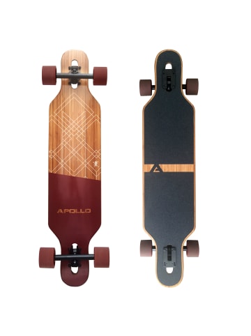 Apollo Twin Tip DT Fiberglas Longboard " Bali Slide " in holz/rot