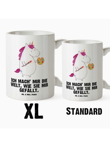 Mr. & Mrs. Panda Keramikbecher Einhorn Künstler mit Spruch in Weiß