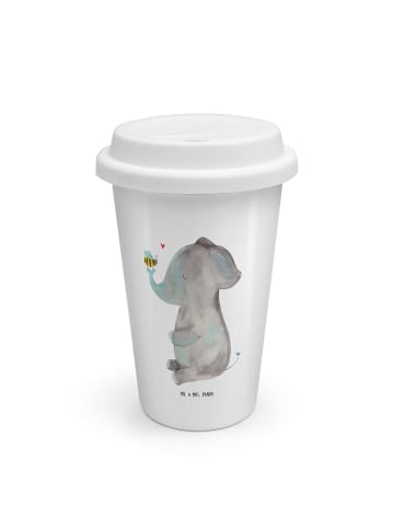 Mr. & Mrs. Panda Thermo Kaffeebecher Elefant Biene ohne Spruch in Weiß