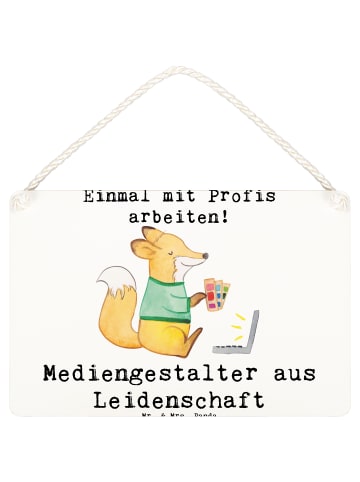 Mr. & Mrs. Panda Schild Mediengestalter Leidenschaft mit Spruch in Weiß