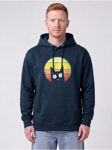 wat? Apparel Sweatshirt Sunset Cat in Dunkelblau