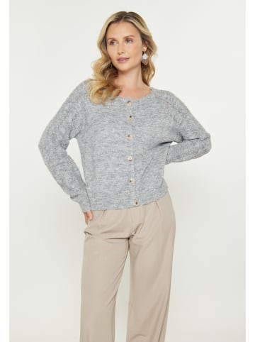 Usha Women Cardigan in grey melange