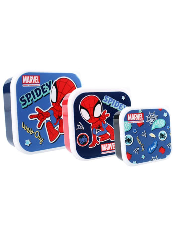 Marvel Spiderman Kinder Brotdose – Vielseitige 3-in-1 Lunchbox für in Dunkelblau