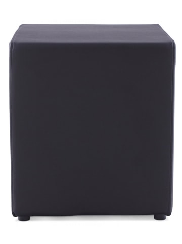 KADIMA DESIGN Sitzhocker CUBE aus Synthetik | Kompakter Würfel in Schwarz
