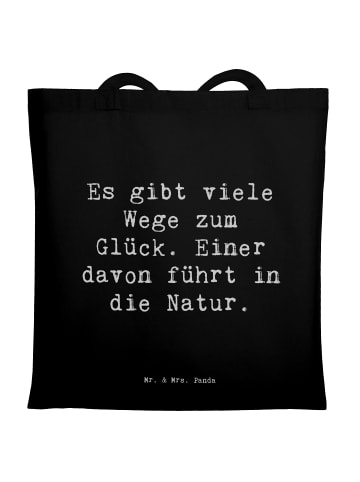 Mr. & Mrs. Panda Einkaufstasche Spruch Geborgenheit Natur mit Sp... in Schwarz