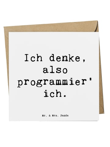 Mr. & Mrs. Panda Deluxe Karte Spruch Denker Softwareentwickler m... in Weiß