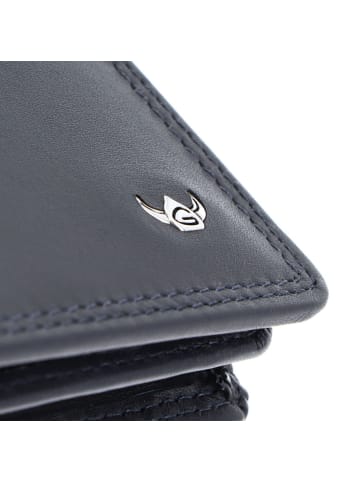 Golden Head Polo Geldbörse RFID Schutz Leder 8.5 cm in marineblau