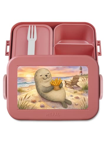 Mr. & Mrs. Panda Bentobox Robbe Pommes Design ohne Spruch in Rot Pastell