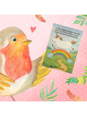 Mr. & Mrs. Panda Grußkarte Einhorn Regenbogen Design mit Spruch in Weiß