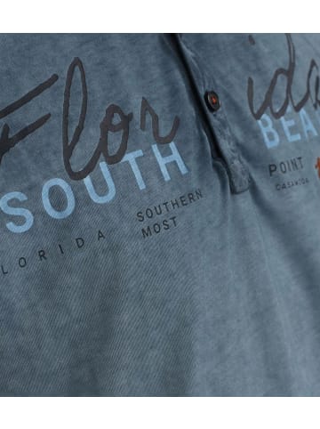 CASAMODA Knopfleisten T-Shirt für Herren in blau