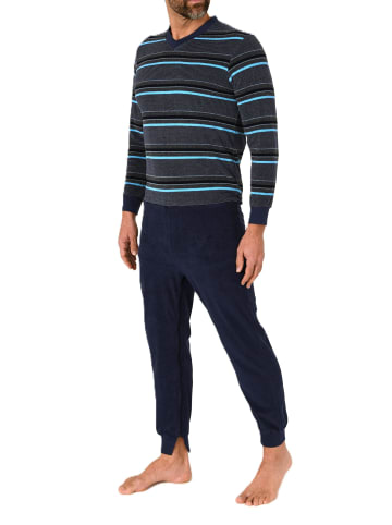 NORMANN Pflegeoverall Frottee langarm Reissverschluss - 88409 in blau