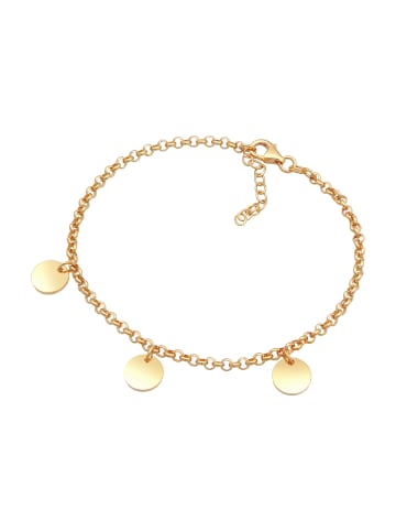 Elli Armband 925 Sterling Silber Geo, Plättchen in Gold