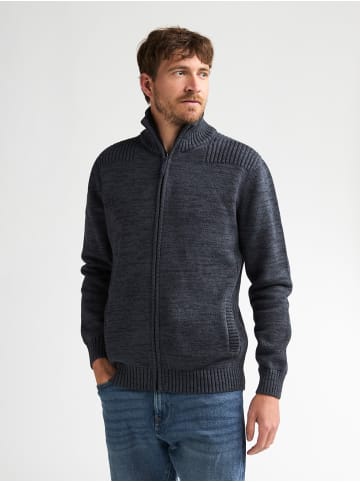 Petrol Industries Melierte Strickjacke aus Baumwolle mit Reißverschluss millford in Blau