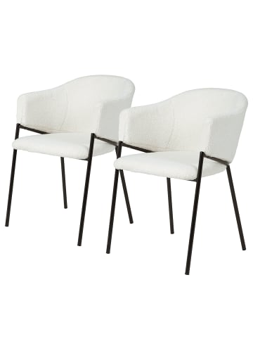 home24 Polsterstuhl Funks 2er-Set in Beige / Schwarz