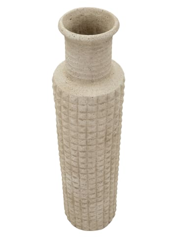 Mauro Ferretti Beigefarbene Kunstharzvase für den Außenbereich, Ø 24,5 x 97 cm