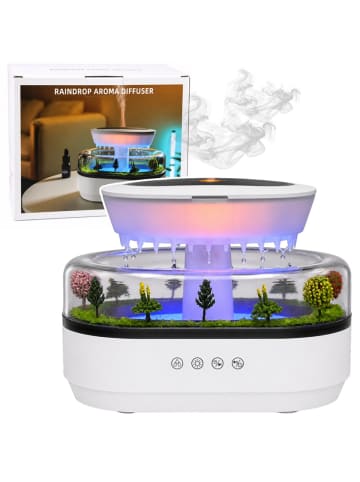 Wisam Luftbefeuchter mit Aromadiffusor, Regeneffekt, LED-Beleuchtung und