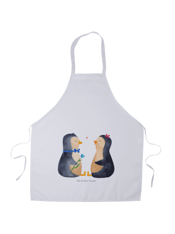 Mr. & Mrs. Panda Grillschürze Pinguin Pärchen ohne Spruch in Weiß