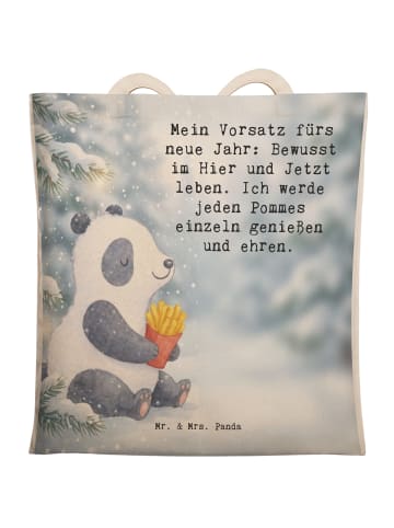 Mr. & Mrs. Panda Shopper Panda Winter Pommes Design mit Spruch in Weiß