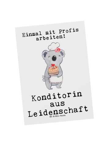Mr. & Mrs. Panda Grußkarte Konditorin Leidenschaft mit Spruch in Weiß