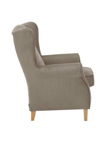 58 aufm Kessel OHRENBACKENSESSEL Karlen Flachgewebe hellbraun