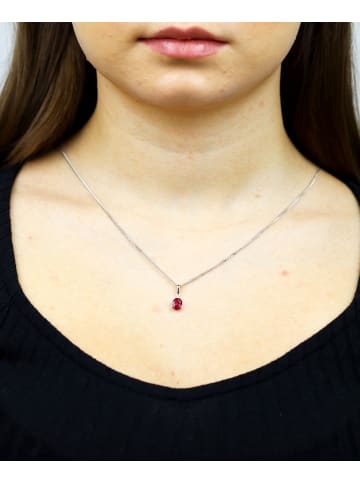 Diamant L'éternel Halskette mit Anhänger 585 Weißgold 0.83 Karat Diamant mit Rubin