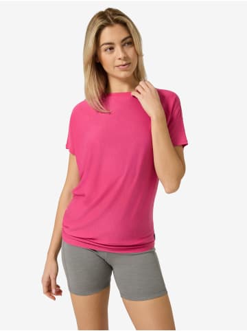 super.natural Merino T-Shirt W YOGA LOOSE TEE in Pink