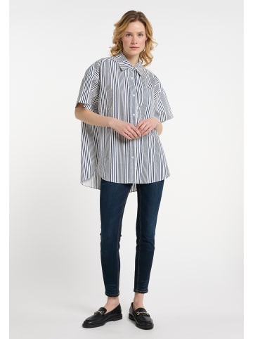 DreiMaster Maritim Damen Bluse in Wollweiss Marine