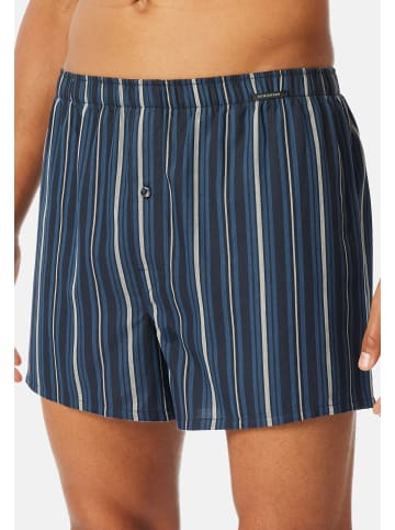 Schiesser Boxershorts Web in Dunkelblau / grau
