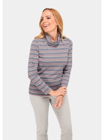 GOLDNER Kurzgröße:  Hautsympathisches Ringelshirt mit Rollkragen in bunt / geringelt