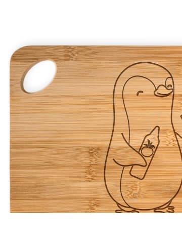 Mr. & Mrs. Panda Schneidebrett Pinguin Pommes ohne Spruch in Braun