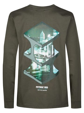 Petrol Industries Langarmshirt aus Baumwolle Steellake in Schwarz