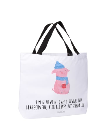 Mr. & Mrs. Panda Shopper Schweinchen Glühwein mit Spruch in Weiß